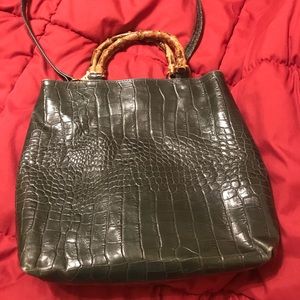 VTG NWOT Firenze Italian Leather Green Big Tote 💯
